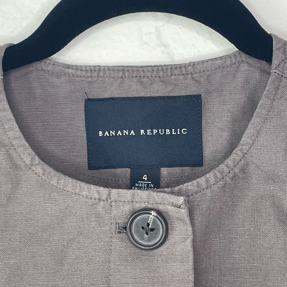 Banana Republic Gray Jacket Lightweight Women’s Size 4 Linen Cotton Blend - Picture 9 of 15